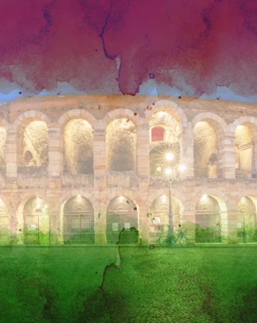 Immagine Arena con colori rosso e verde